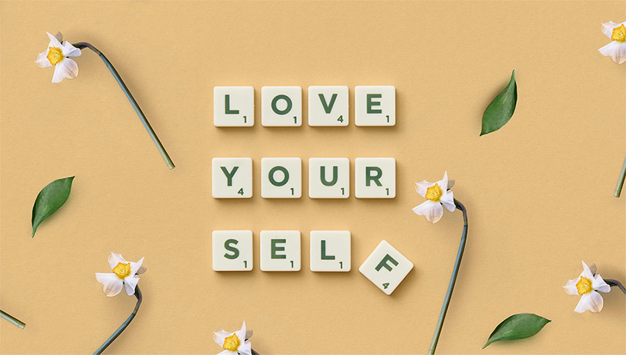 graphic that reads: love your self
